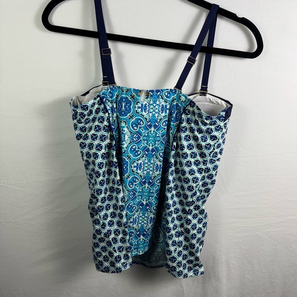 Lands' End Blue and White Swim Top Women’s Size 12 - Picture 2 of 4